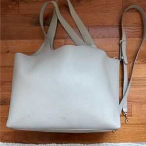 Cuyana Light Gray Leather Tote